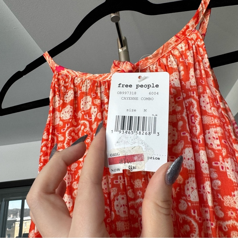 NWT Free People Mid Summers Day Tunic Dress - Cayenne Combo - M - Picture 8 of 13